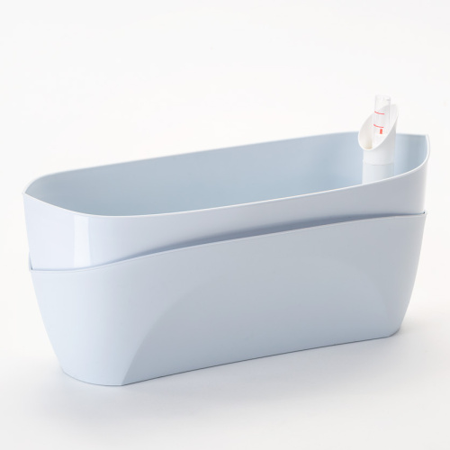 Květináče - Truhlík samozavlažovací DOPPIO plast šedomodrá 38cm