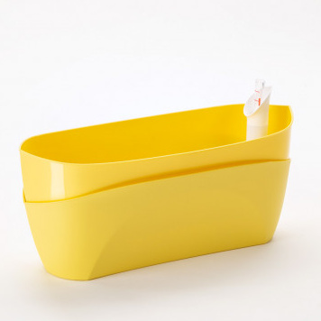 Květináče - Truhlík samozavlažovací DOPPIO plast žlutá 38cm