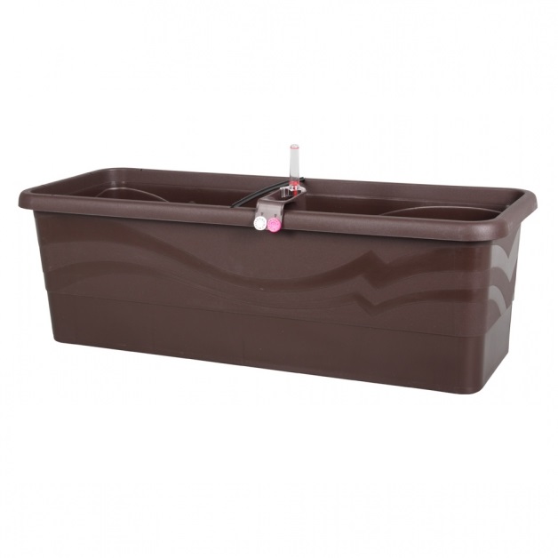 Plastové samozavlažovací truhlíky - Truhlík samozavlažovací GARDENIE SMART 60cm hnědá