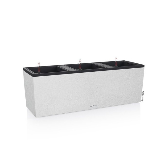 Plastové samozavlažovací truhlíky - Truhlík TRIO Stone komplet set bílá 130cm