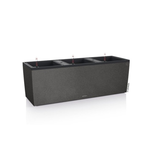 Plastové samozavlažovací truhlíky - Truhlík TRIO Stone komplet set černá 100cm