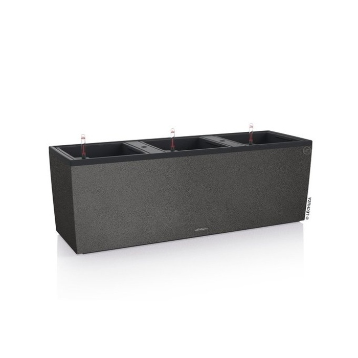 Plastové samozavlažovací truhlíky - Truhlík TRIO Stone komplet set černá 130cm