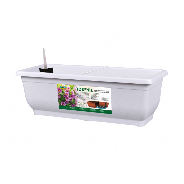 Truhlíky - Tuhlík samozavlažovací plastový TORENIE MODERN matný bílý 60cm