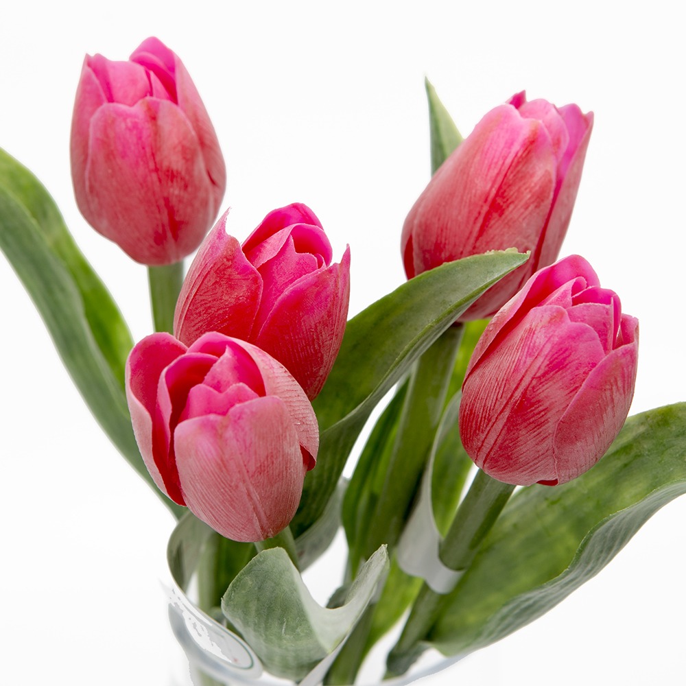 Jarní umělé květiny - Tulipán řezaný umělý 40cm růžovo-červený