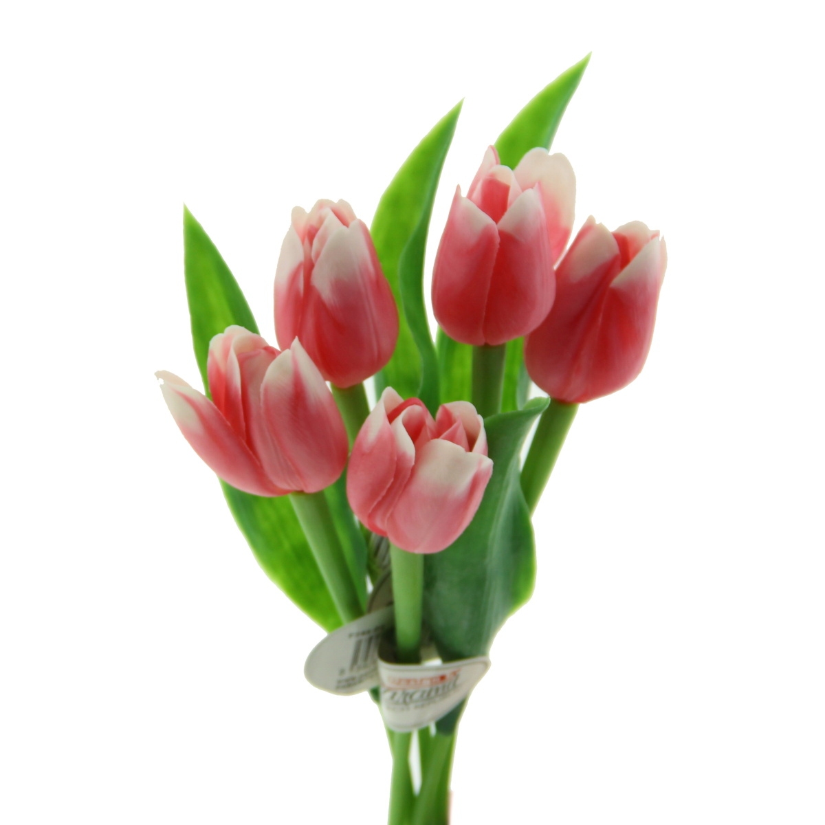 Jarní umělé květiny - Tulipán řezaný umělý bílo-růžový 40cm