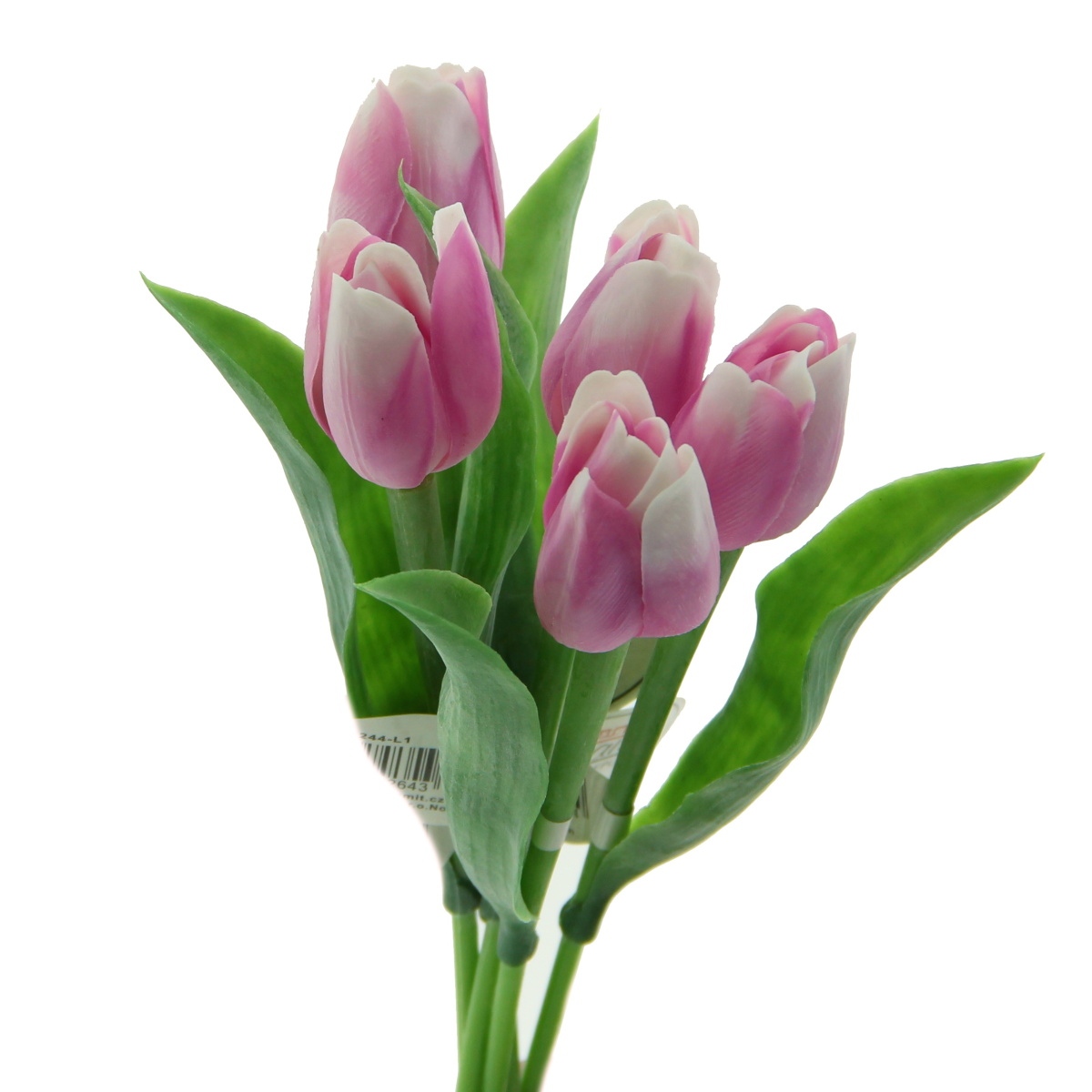 Jarní umělé květiny - Tulipán řezaný umělý bílo-růžový 40cm