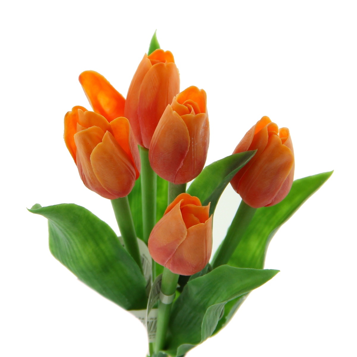 Jarní umělé květiny - Tulipán řezaný umělý červeno-oranžový 40cm