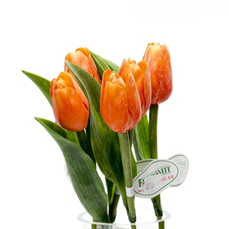Jarní umělé květiny - Tulipán řezaný umělý oranžový 40cm