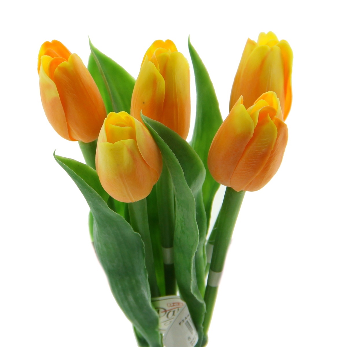 Jarní umělé květiny - Tulipán řezaný umělý žluto-oranžový 40cm