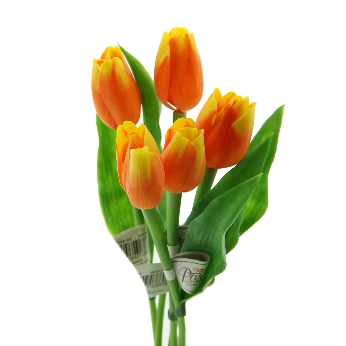 Jarní umělé květiny - Tulipán řezaný umělý žluto-oranžový 40cm