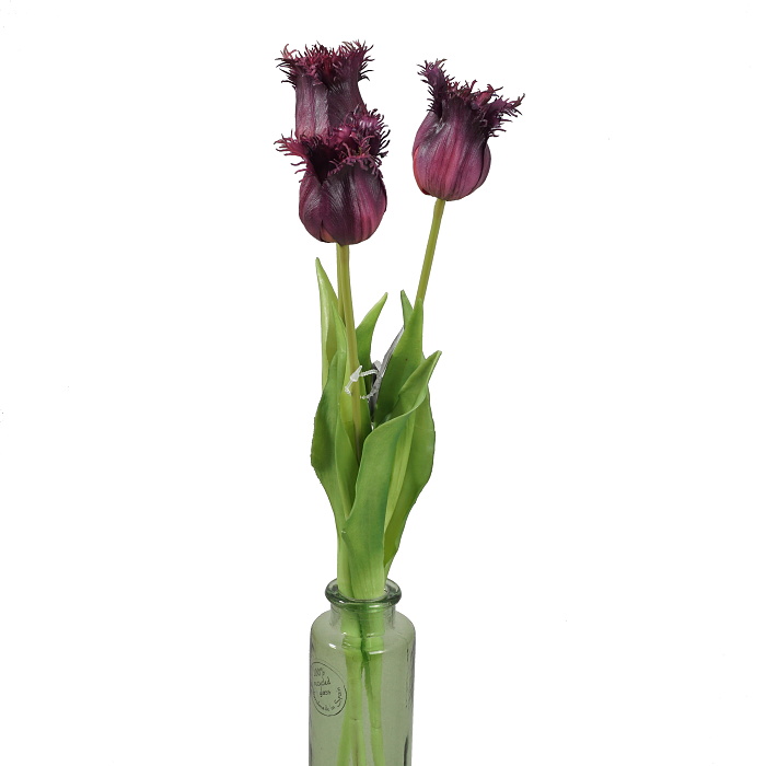 Jarní umělé květiny - Tulipán SALLY řezaný umělý 45cm vínový