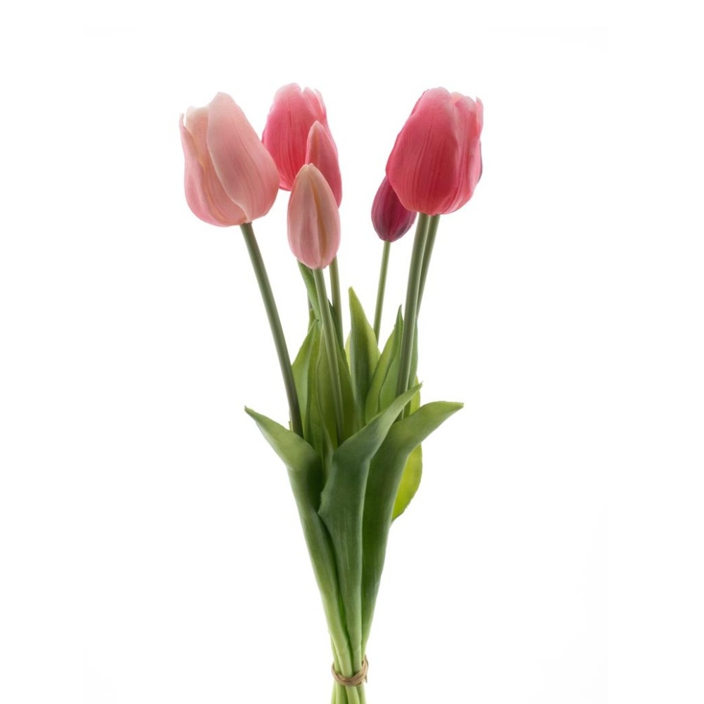 Jarní umělé květiny - Tulipán SALLY umělý ve svazu růžový 7ks
