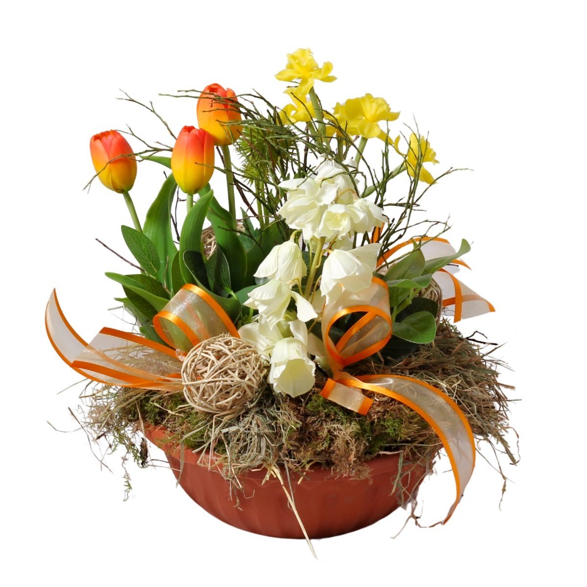 Jarní truhlíky s cibulovinami - Tulipánové probuzení aranžovaná miska 26cm