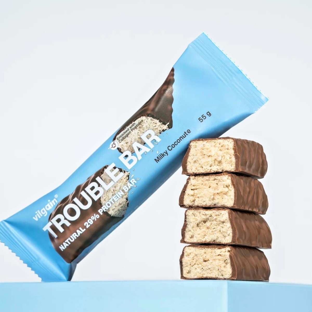 Tyčinka kokosová v mléčné čokoládě Vilgain 55g-1