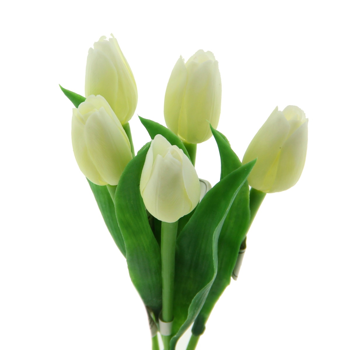 Jarní umělé květiny - Umělý řezaný tulipán, bílý, výška 40 cm. Realistický vzhled, ideální do vázy, aranžmá a dekorací.