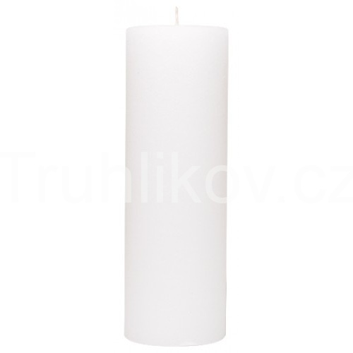 Klasické svíčky - Válcová svíčka 30cm RUSTIC bílá