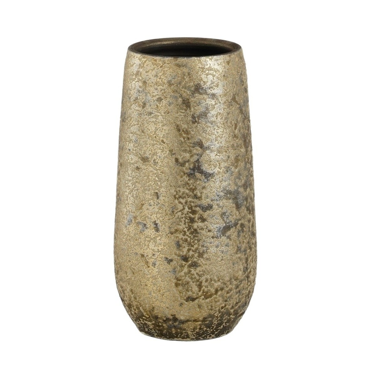 Keramické vázy - Válcová terakotová váza CLEMENTE s patinou 35cm