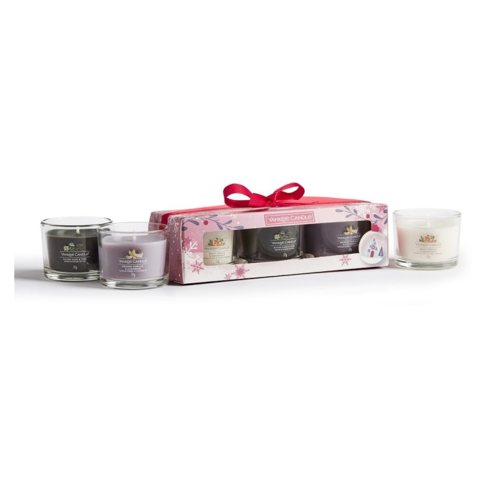 Vánoční dárková sada YANKEE CANDLE votiv ve skle 3ks-0
