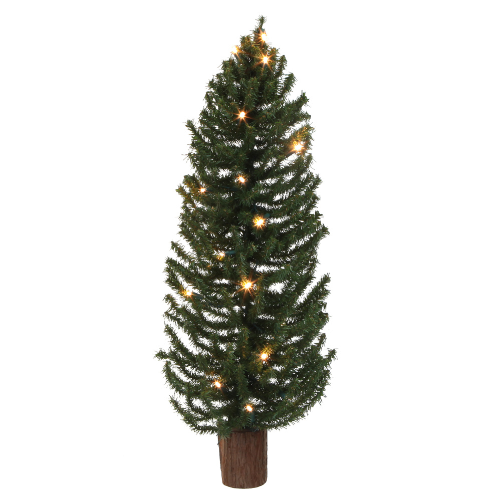 Vánoční strom umělý svítící jedle na pařezu 15LED