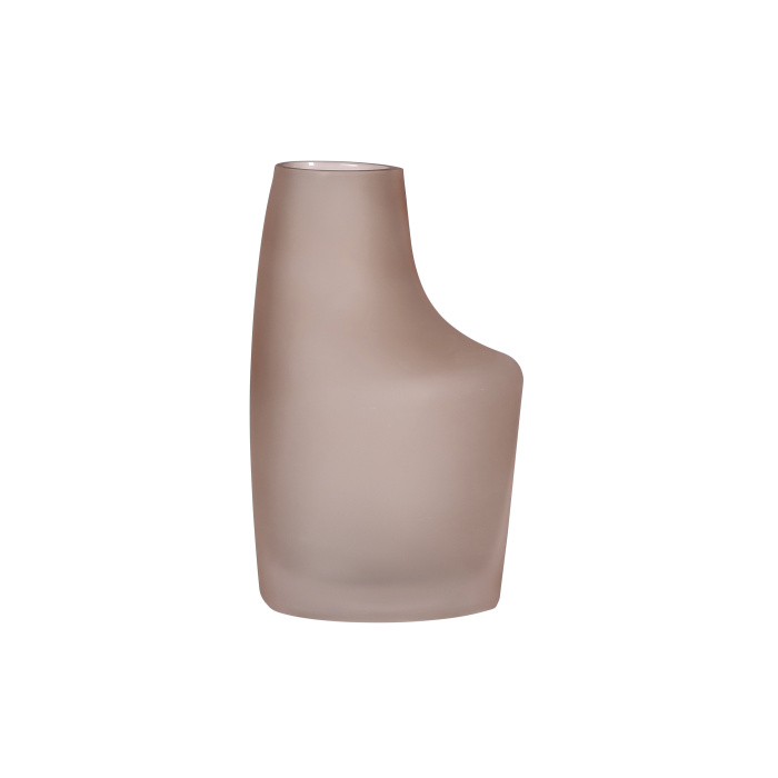 Skleněné vázy - Váza atyp sklo mat růžová 23,5cm