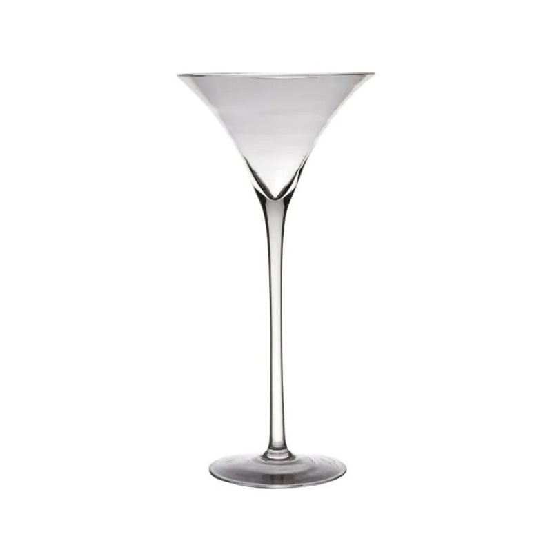 Skleněné vázy - Váza číše na noze MARTINI skleněná čirá 70cm