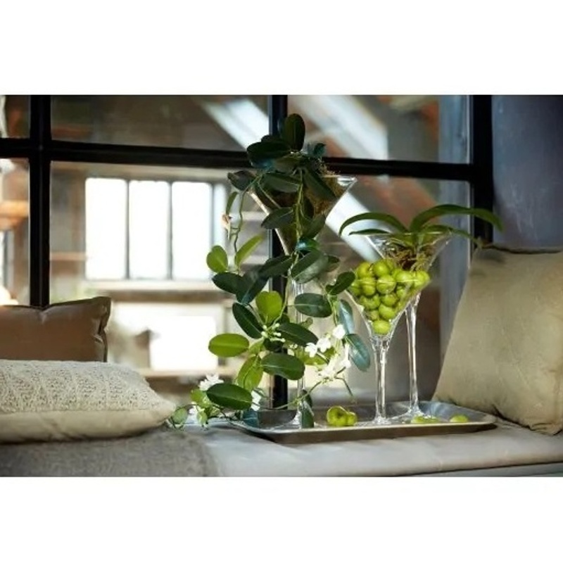 Váza číše na noze MARTINI skleněná čirá 70cm-0