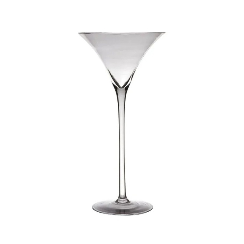 Skleněné vázy - Váza číše na noze MARTINI skleněná čirá 90cm