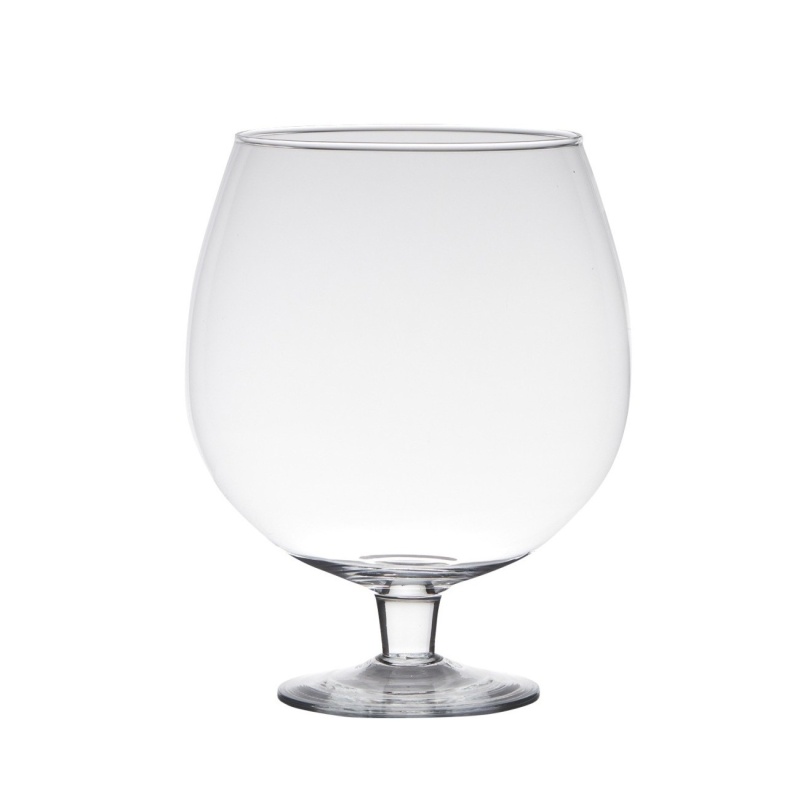 Skleněné vázy - Váza číše skleněná BRANDY čirá 24cm