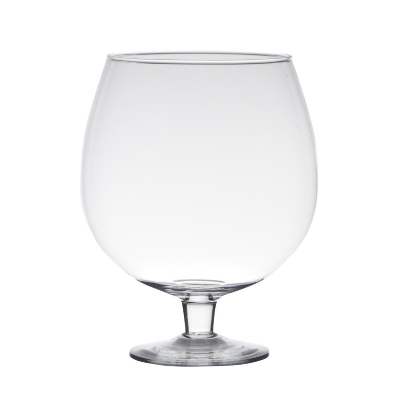 Skleněné vázy - Váza číše skleněná BRANDY čirá 30cm