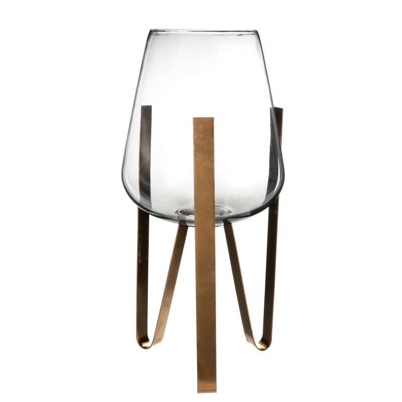 Skleněné vázy - Váza CLEO 36cm na podstavci skleněná