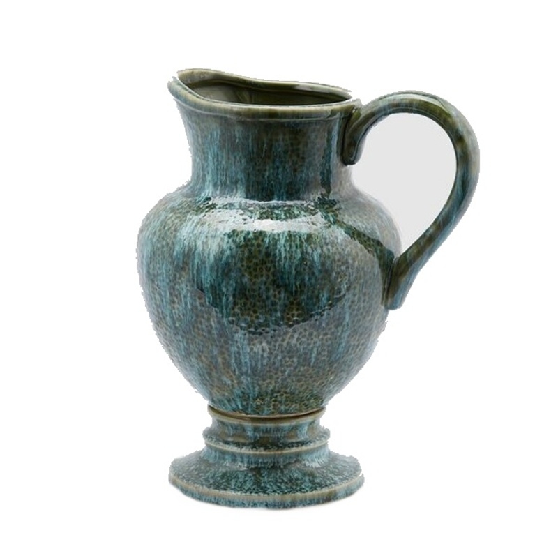 Keramické vázy - Váza/džbán keramická s 1 uchem tyrkysová 36cm