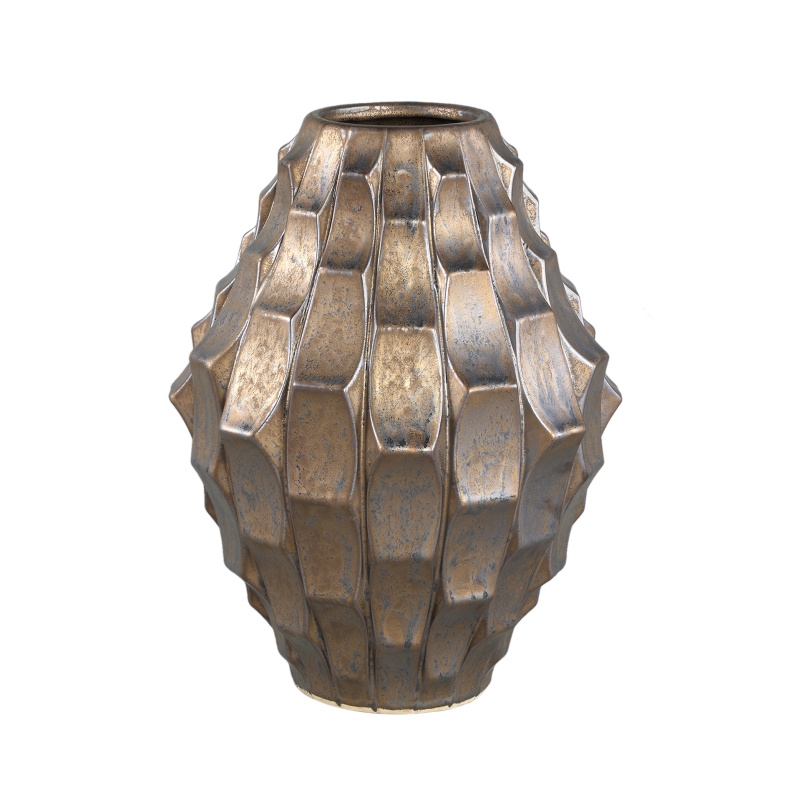 Design pro Váš domov - Váza keramická DIDAR L abstraktní antik bronzová 35cm