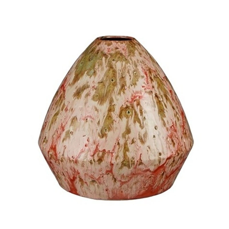 Keramické vázy - Váza keramická HARRIS široký kužel, červeno-hnědá 25cm