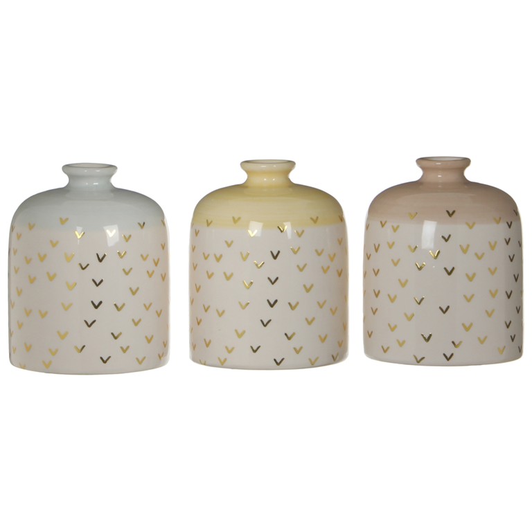 Váza keramická kulatá mix barev 10,5cm-2