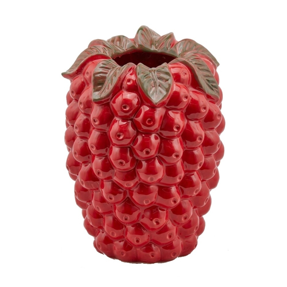 Keramické vázy - Váza keramická malina hnědo-červená 34cm