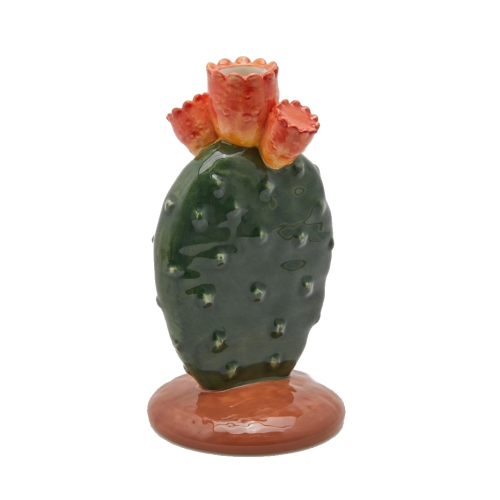 Keramické vázy - Váza keramická OPUNCIE oranžovo-zelená 23,5cm