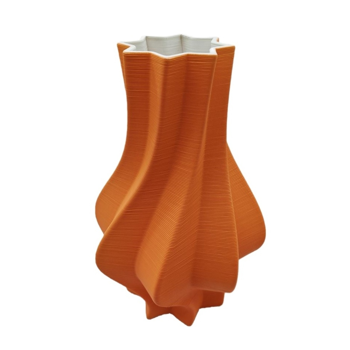 Keramické vázy - Váza keramická točená spirála 3D oranžová 25cm