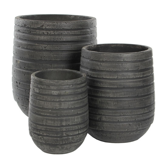 Keramické vázy - Váza kulatá beton černá 53cm