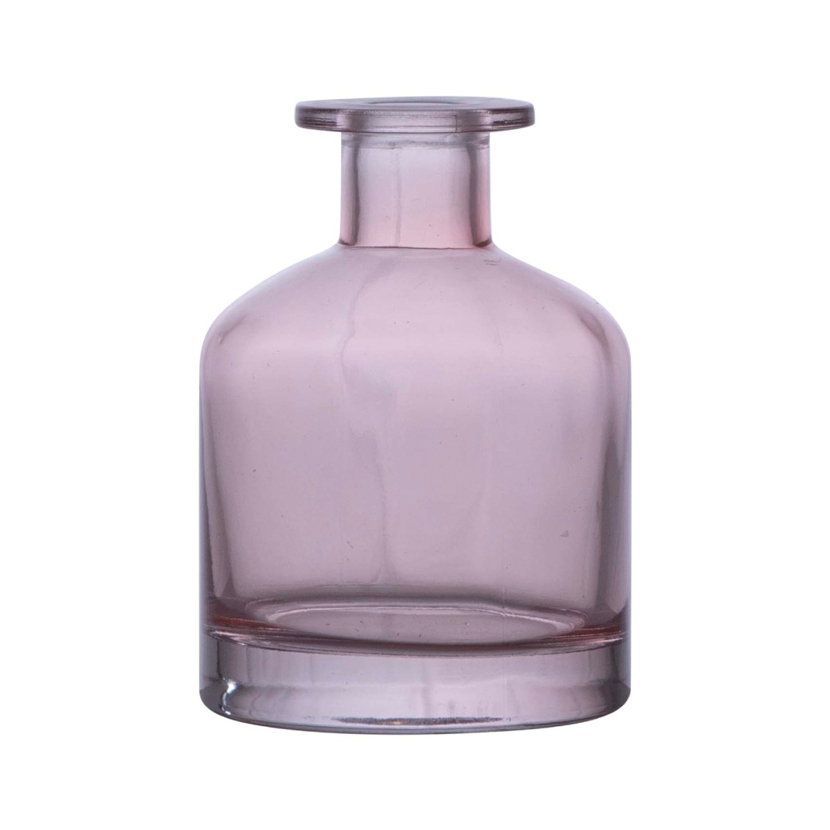 Skleněné vázy - Váza/lahev skleněná s úzkým hrdlem FIORE sv.růžová 11cm