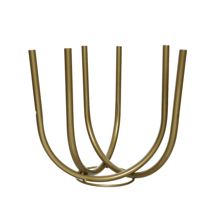 Vázy - Váza/miska kovová zlatá 30cm