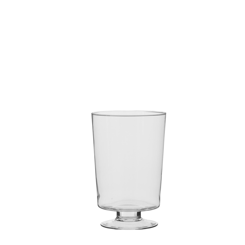 Skleněné vázy - Váza na noze kónická skleněná 23,5cm