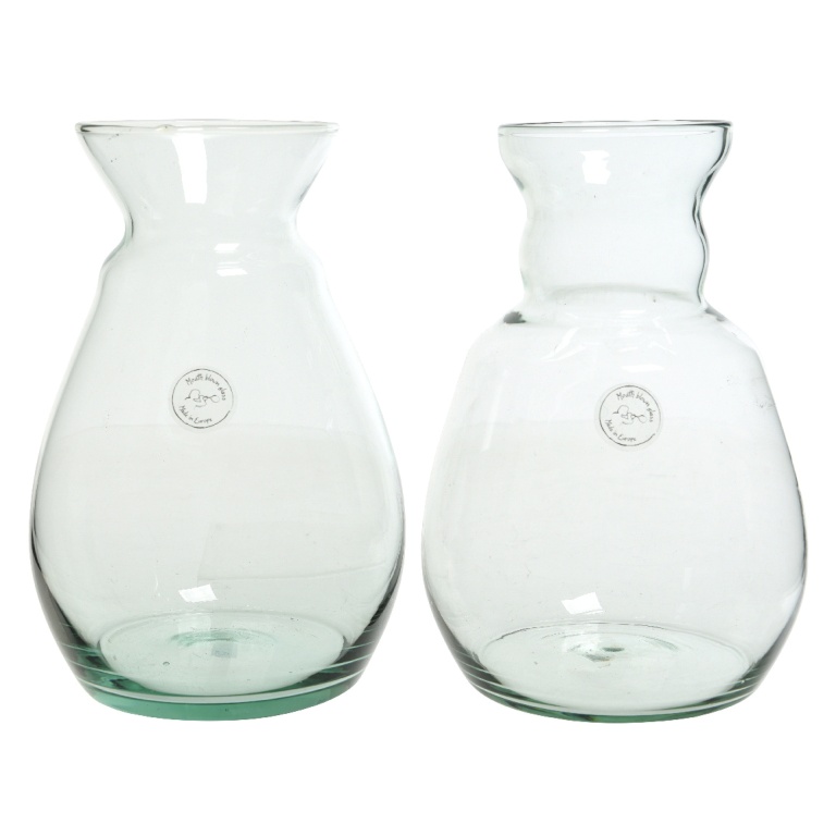 Skleněné vázy - Váza skleněná atypická, čirá 27cm