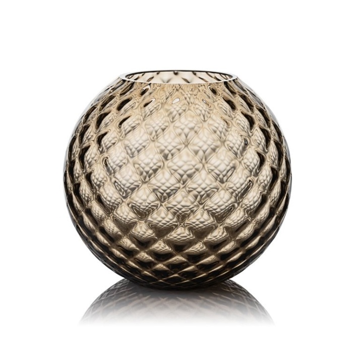 Skloglass - Váza skleněná DAHLIA kouřová 15cm