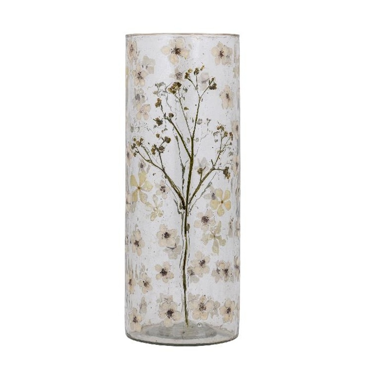 Skleněné vázy - Váza skleněná GRESA s květy 42cm