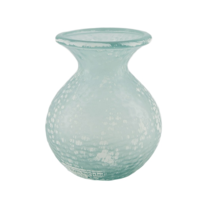 Skleněné vázy - Váza skleněná matná bílá 19cm