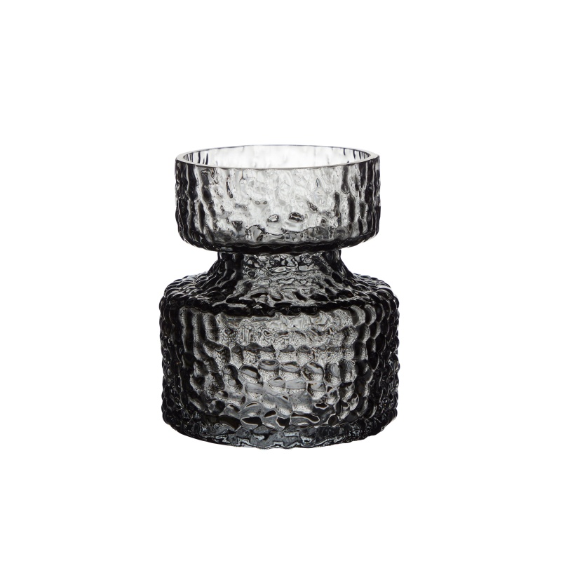 Skleněné vázy - Váza skleněná na hyacint DOTTI kouřová 12cm