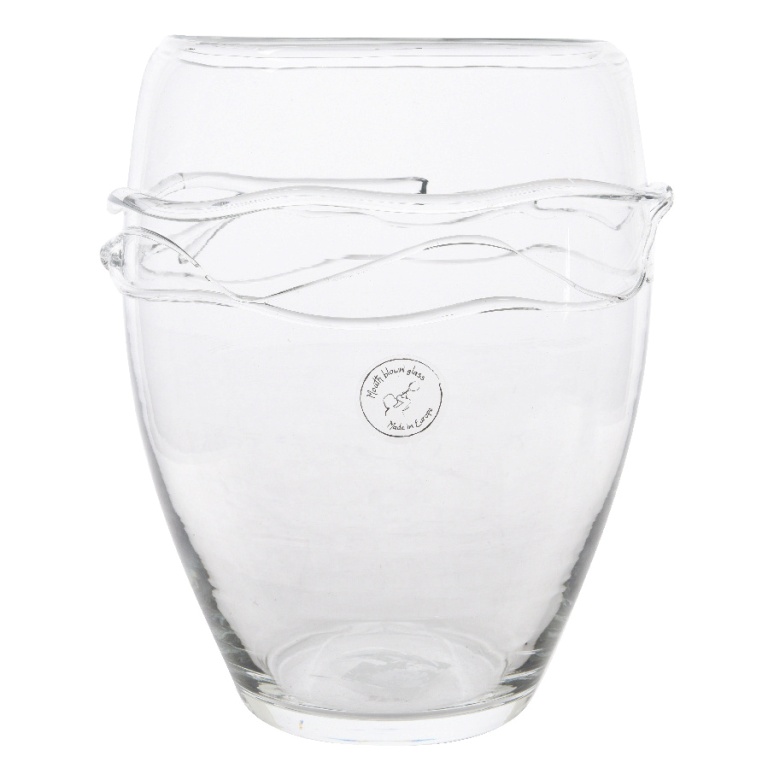 Skleněné vázy - Váza skleněná oválná 19,5cm