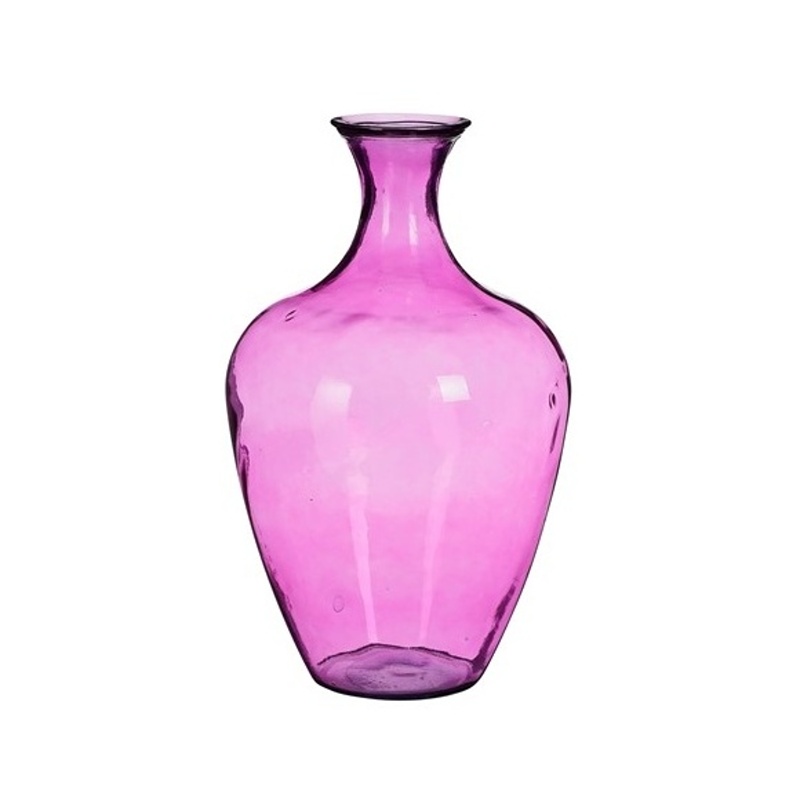 Skleněné vázy - Váza skleněná úzké krátké hrdlo OLIVIER fuchsiová 65cm