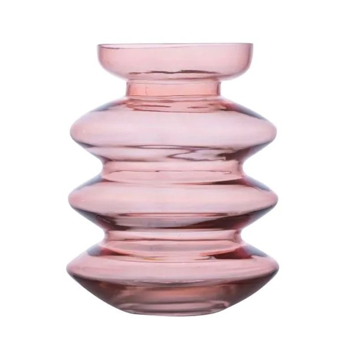 Skleněné vázy - Váza skleněná válcová atypická ALINE sv.růžová 25cm