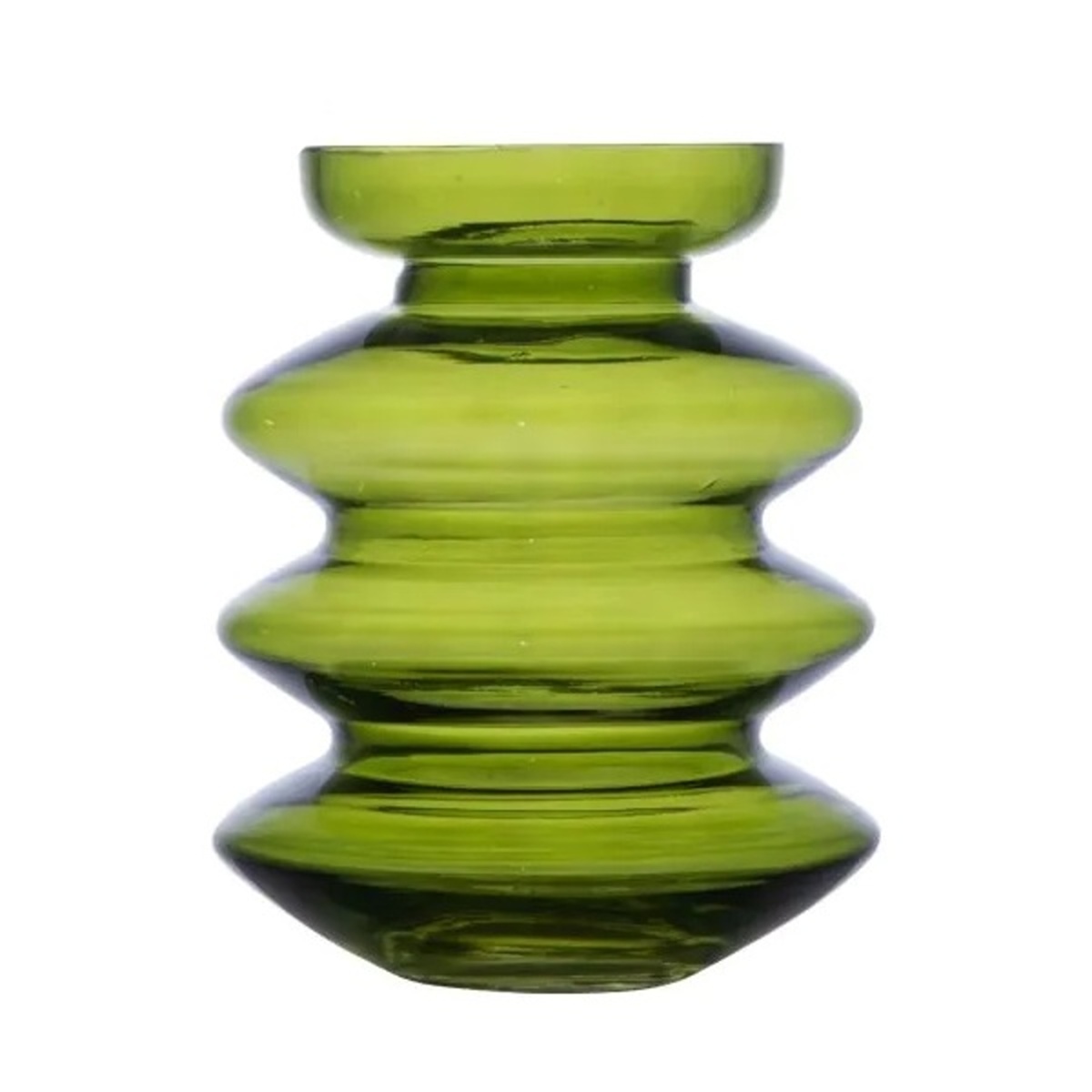 Skleněné vázy - Váza skleněná válcová atypická ALINE zelená 25cm